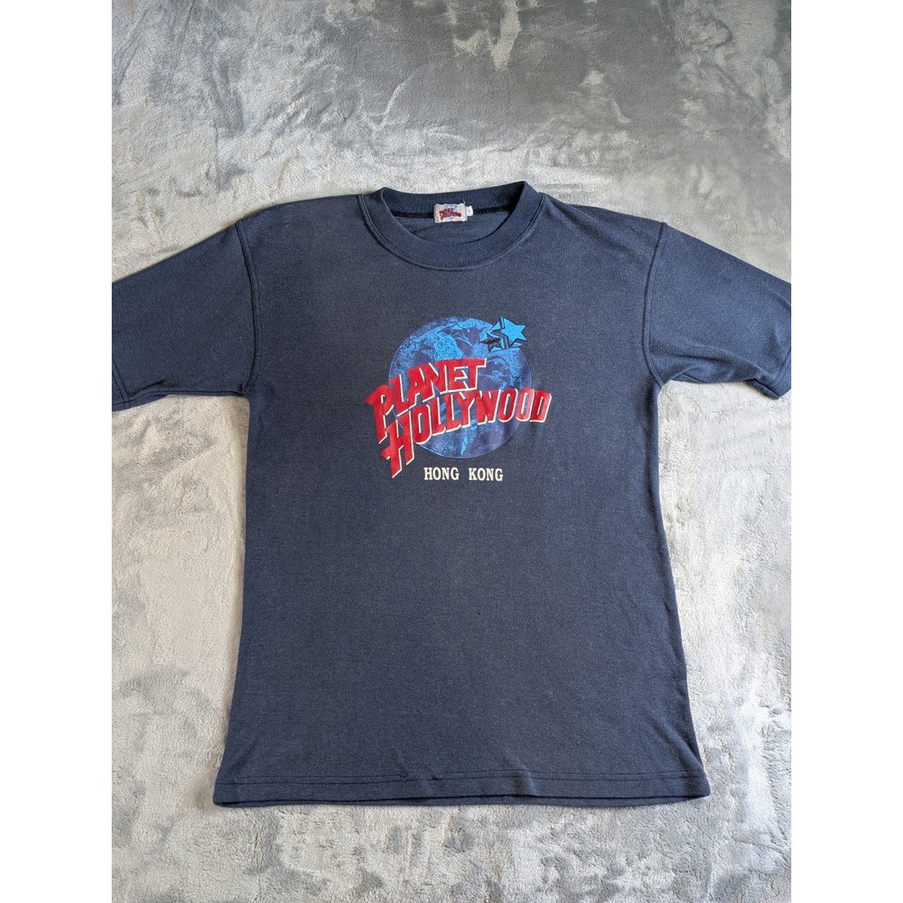 Vintage 90s Planet Hollywood Hong Kong T-Shirt Men Large Blue